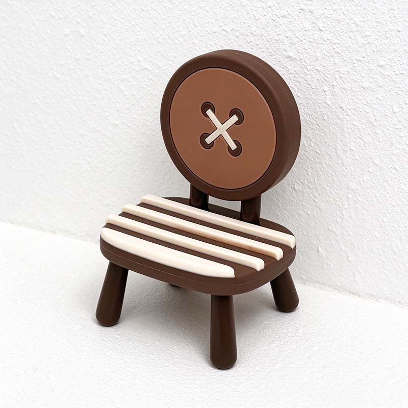 CouldNook Button Chair Phone Stand - Striped Seat