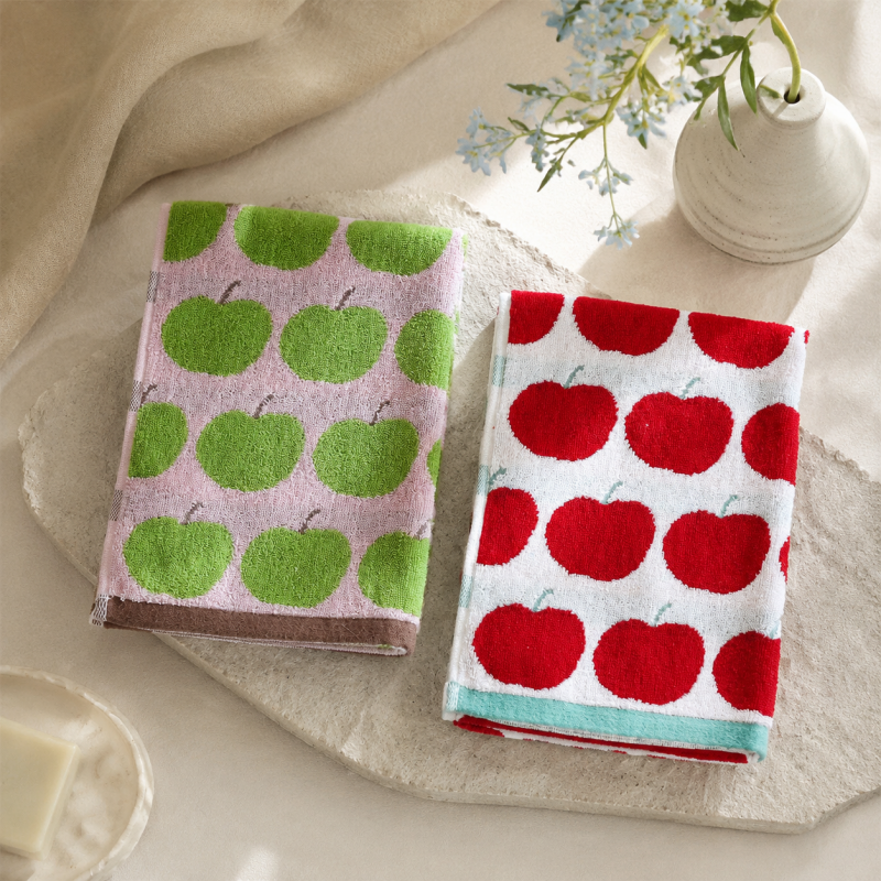 CouldNook Fruit Pattern Cotton Towel - Apple and Pear Size Options