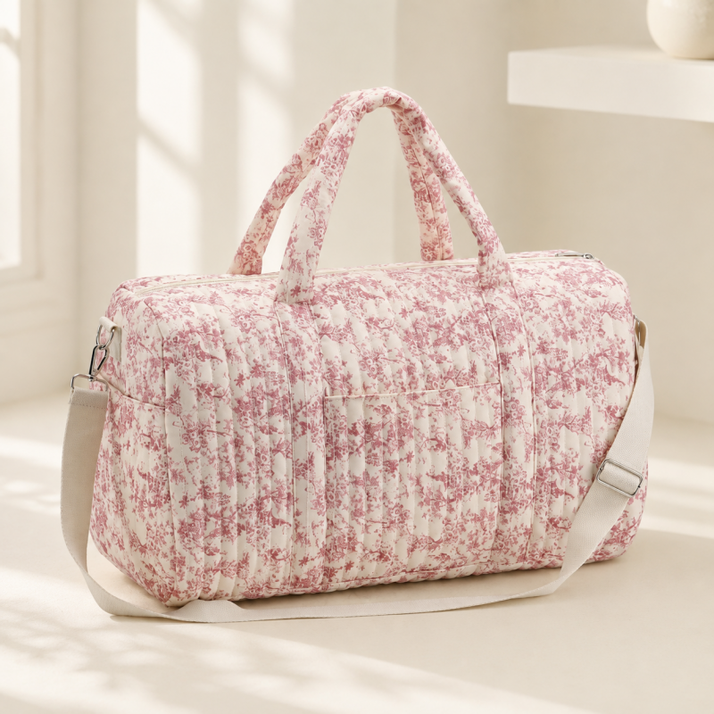 CouldNook Floral Diaper Travel Bag - Shoulder Strap and Pouch