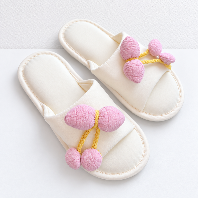 CouldNook Cherry Slide Slippers - Five Colorful Fabric Options