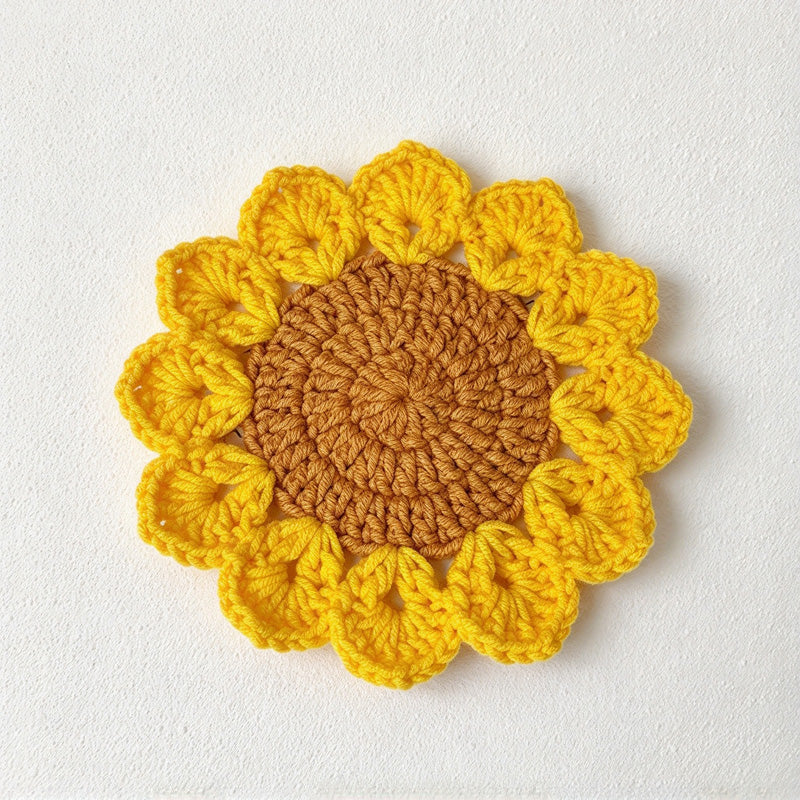 CouldNook Flower Coaster - Cotton Sunflower and Cherry Blossom Crochet Designs