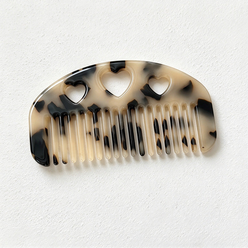 CouldNook Heart Cutout Hair Comb - Arched Acetate Design