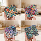 Boho Tile Print Compact Mirror with Folding Case