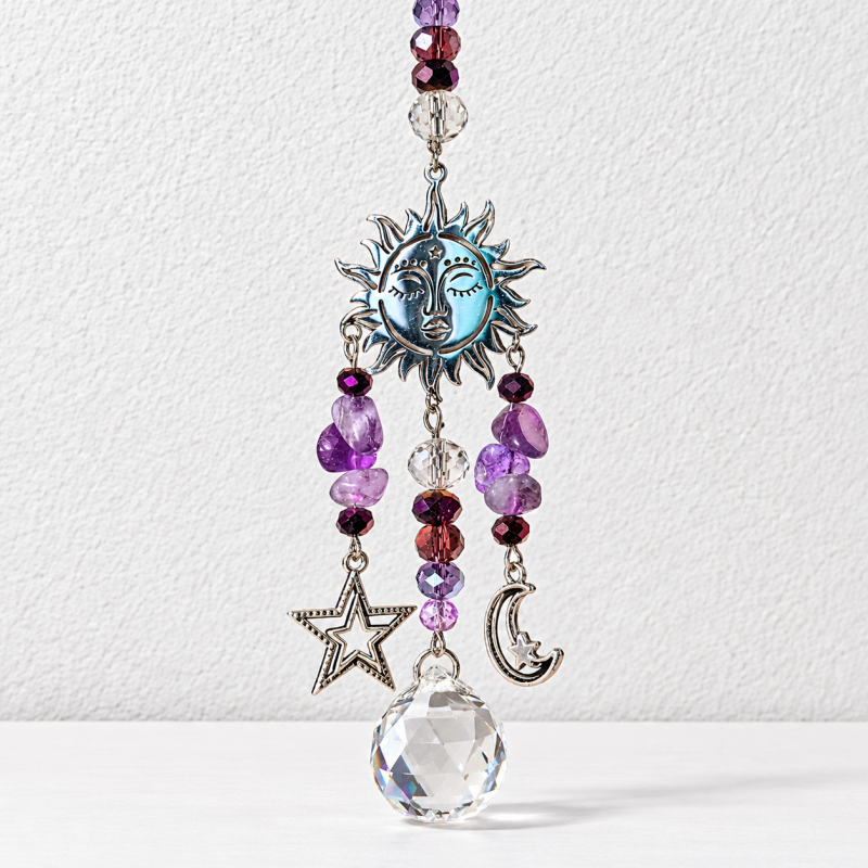 CouldNook Celestial Suncatcher - Sun Moon Star Charms