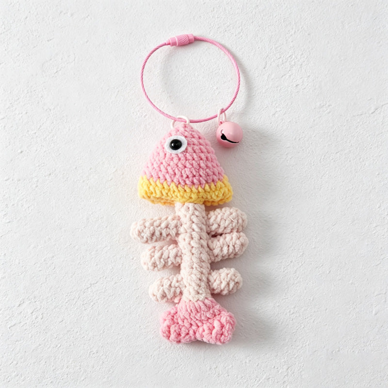 CouldNook Yarn Fish Skeleton Keychain - Four Body Colors
