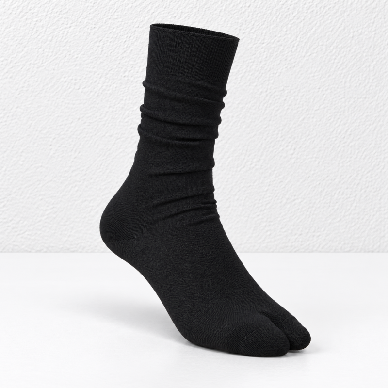 CouldNook Slouch Split-Toe Socks - Plain Long Legs
