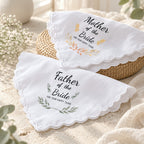 CouldNook Wedding Handkerchief - Bridal Parent Message and Scalloped Edge