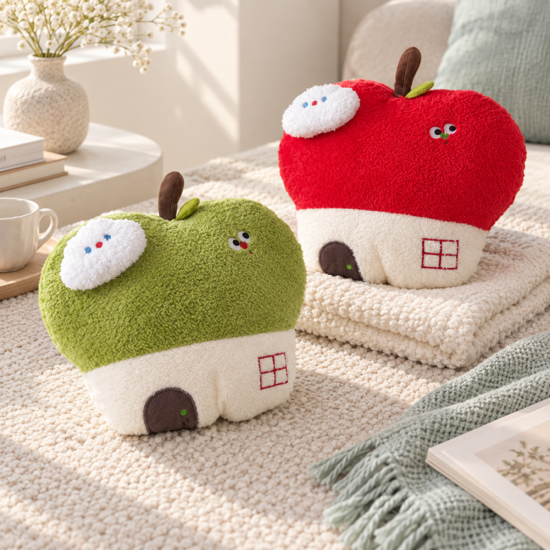 CouldNook Apple Cushion - House Details And Optional Matching Blanket