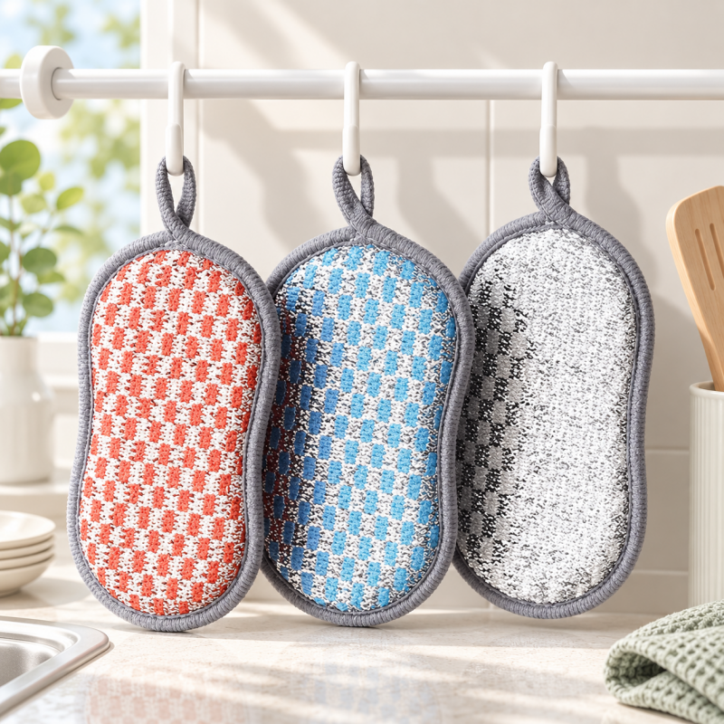 CouldNook Double Sided Dish Sponge - Curved Waist And Hanging Loop