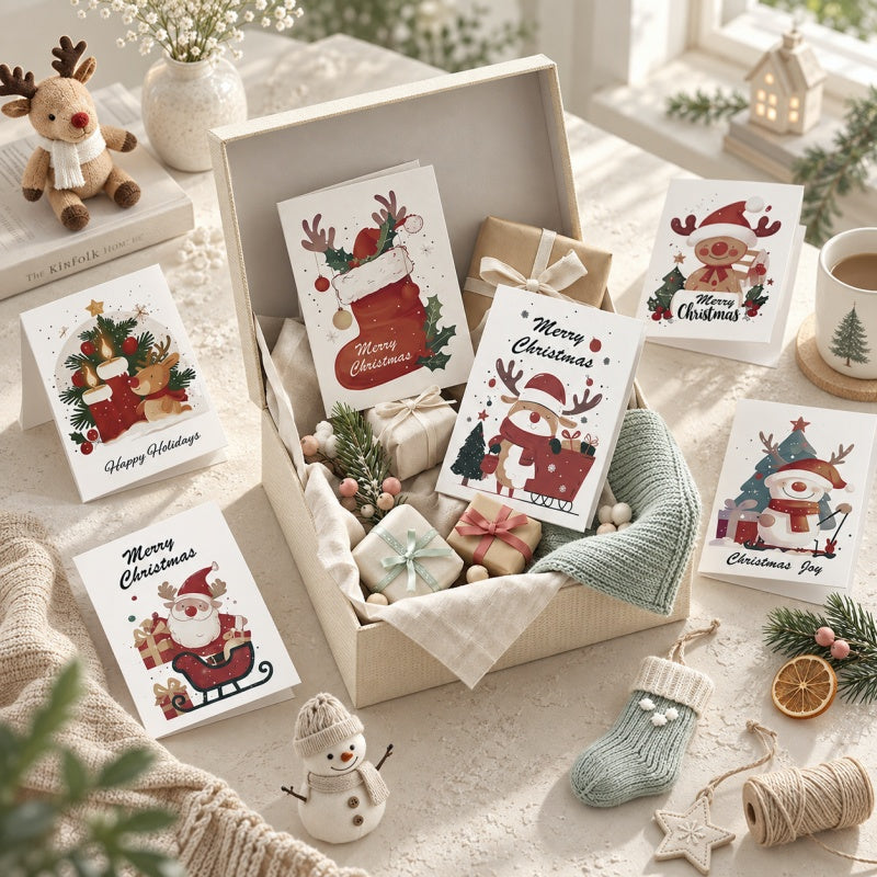 CouldNook Christmas Character Card Set - Six Illustrated Designs
