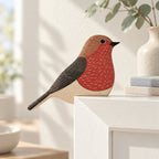 CouldNook Robin Frame Corner Decoration - Paired Birds and Feather Details