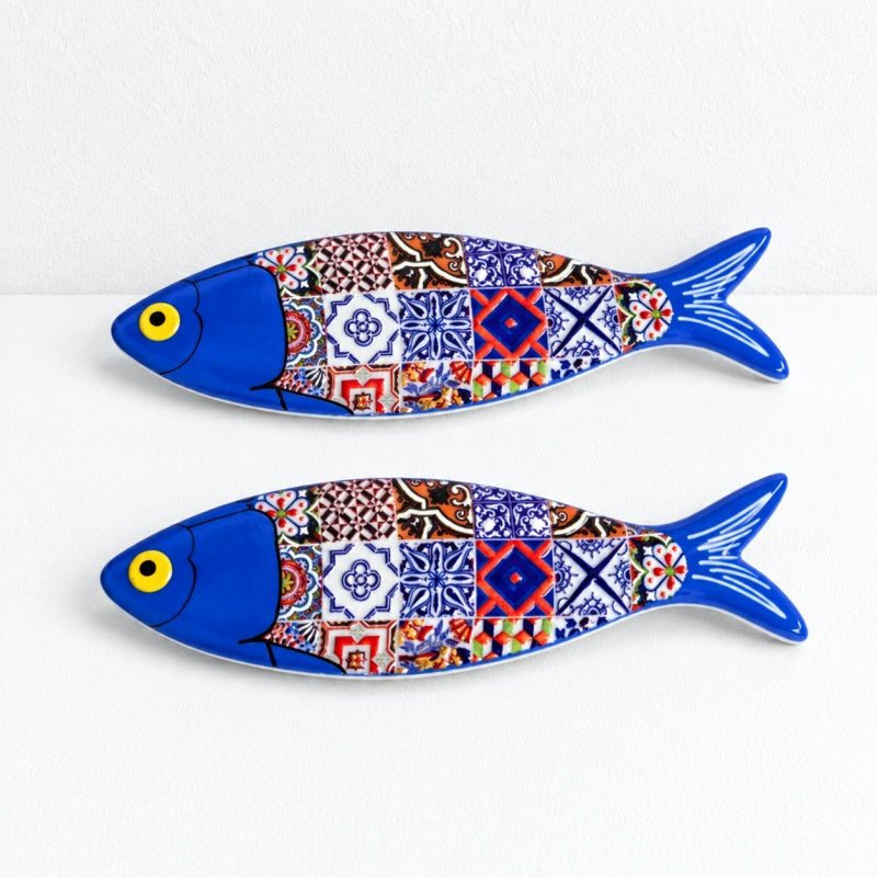 CouldNook Patterned Fish Magnet - Colorful Mosaic Designs Accent