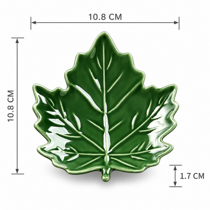 CouldNook Maple Leaf Jewelry Dish - Veined Glaze