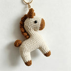 CouldNook Yarn Horse Doll Keychain - Solid and Striped Designs