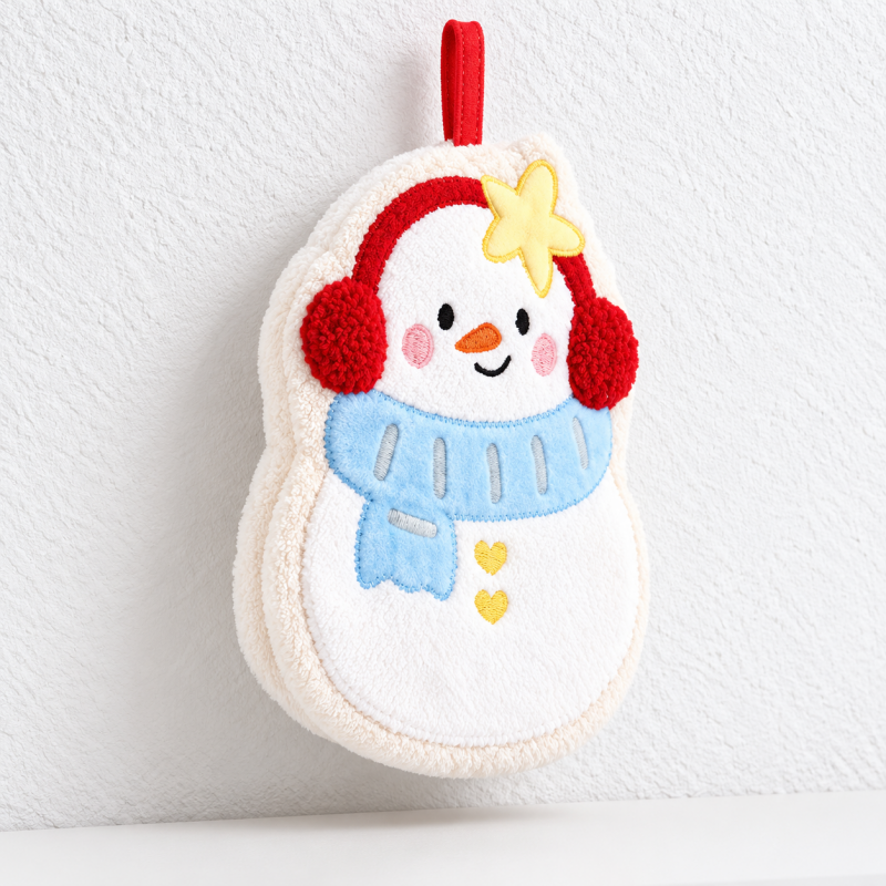 Christmas Hanging Hand Towels with Embroidered Character Details