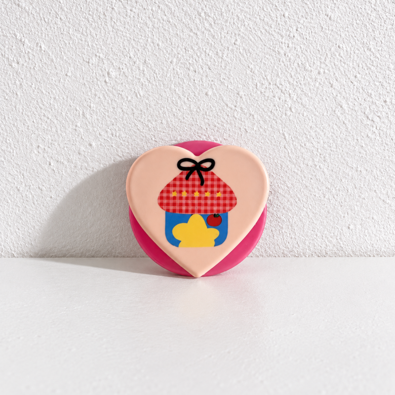 CouldNook Heart Magnetic Phone Stand - Printed Acrylic Face and Pop-Out Support