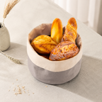 CouldNook Cotton Canvas Bread Basket - Round Two Tone Storage