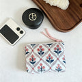 White Base Diamond Check Small Floral