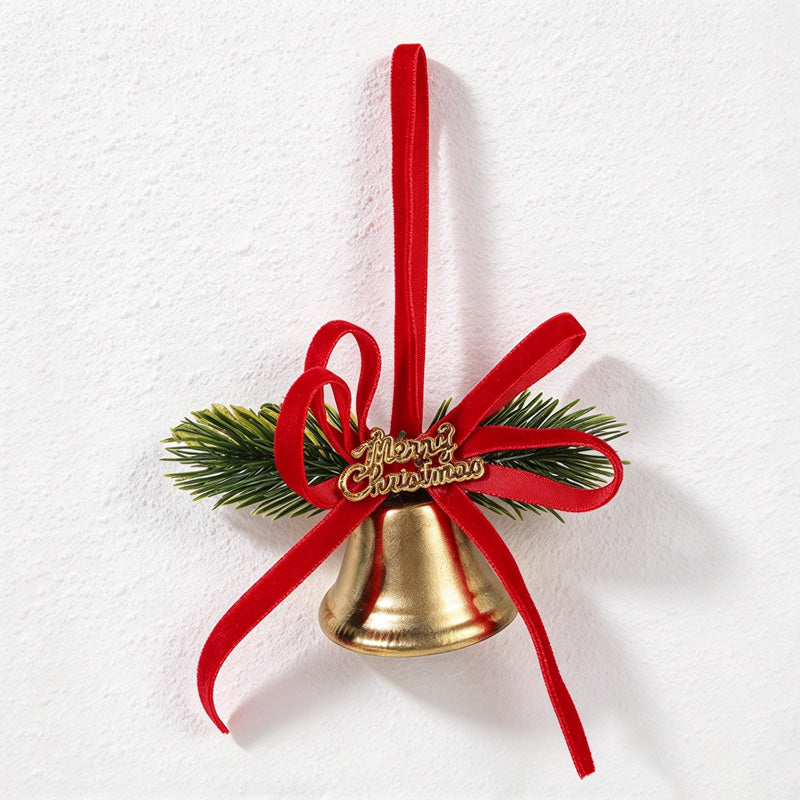 CouldNook Christmas Bell Ornament - Ribbon Bows and Seasonal Sprigs
