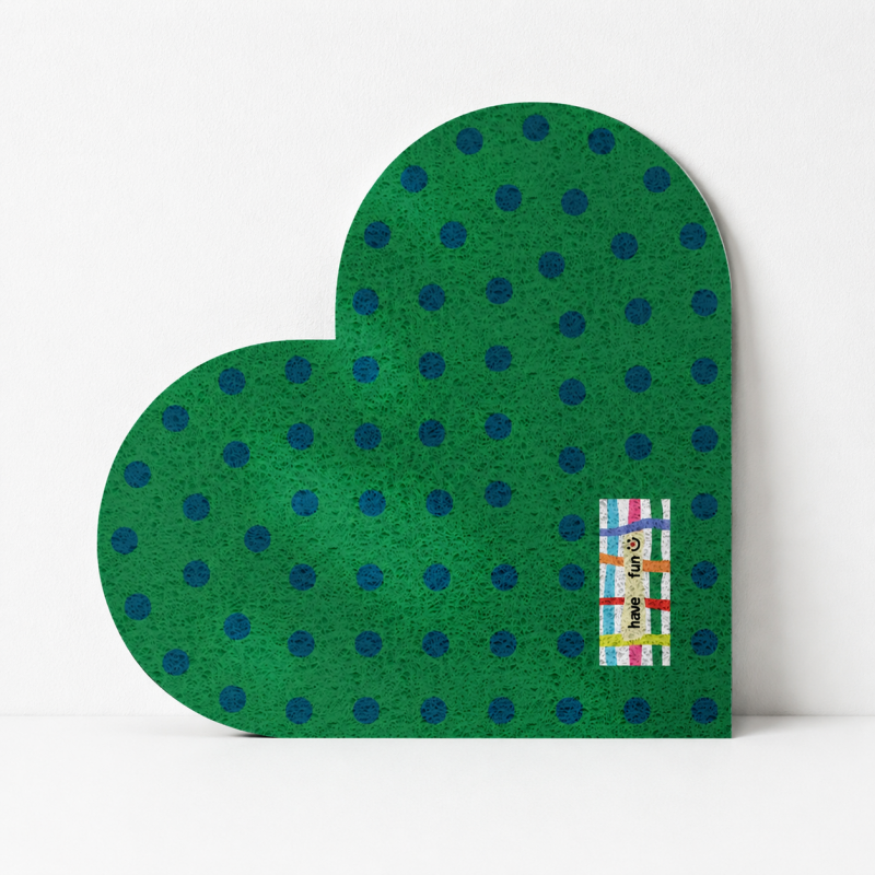 CouldNook Heart Shaped Entrance Mat - Dotted Color Designs