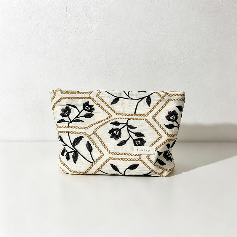 CouldNook Leaf Pattern Cosmetic Bag - Vanity Storage Accent