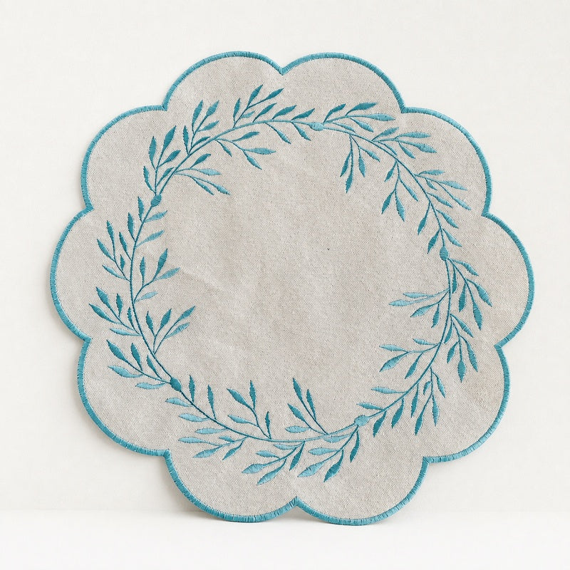CouldNook Chinese Floral Mat - Aesthetic Embroidered Table Accessory
