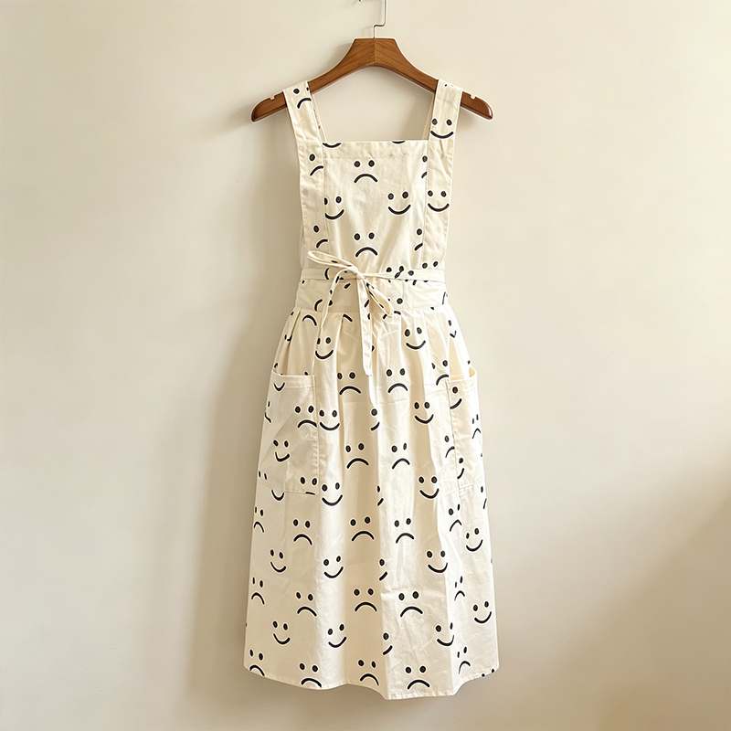 CouldNook Smiling Face Apron - Cheerful Everyday Kitchen Layer