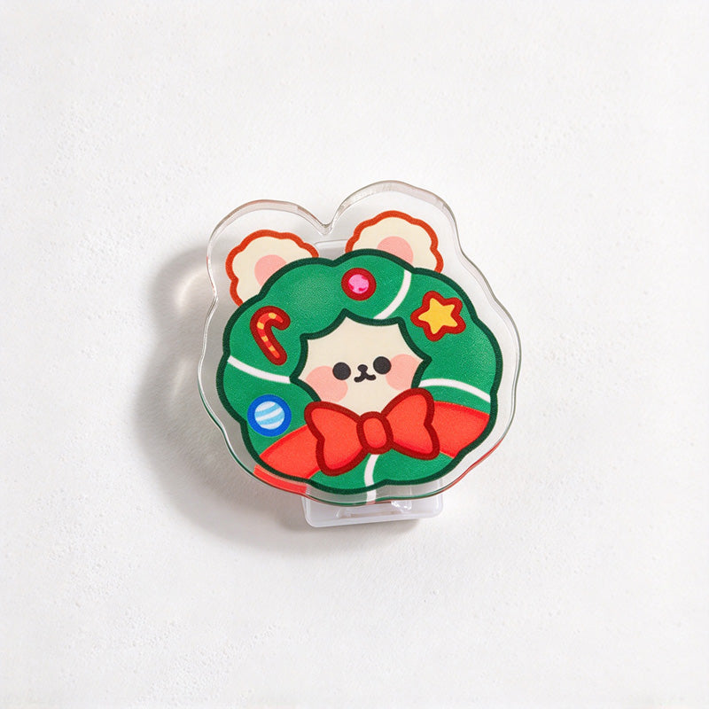 CouldNook Christmas Memo Clip - Festive Characters And Clear Shaped Border