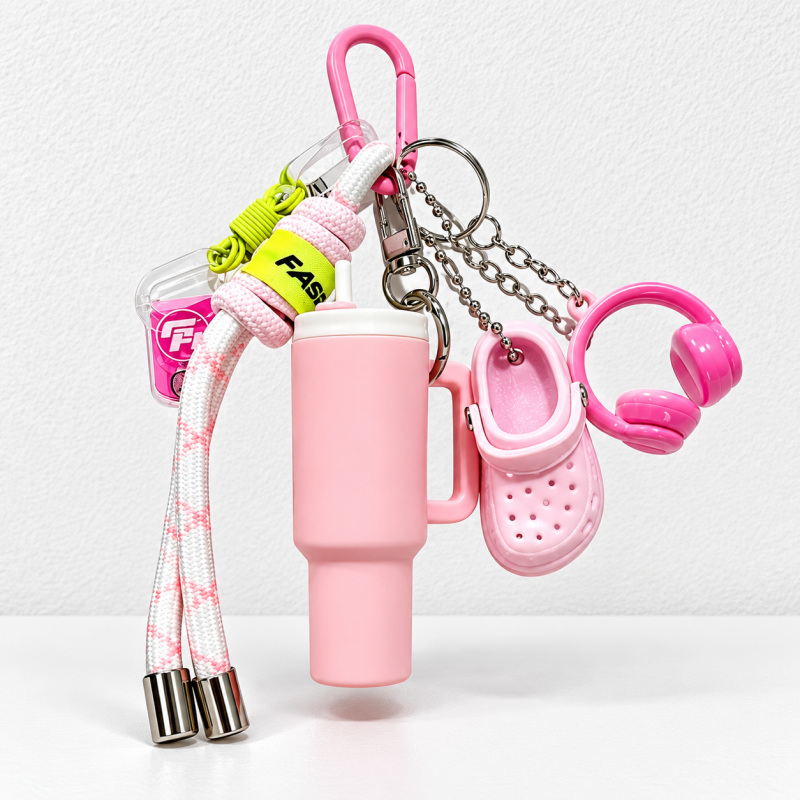 CouldNook Sports Keychain - Miniature Gym Motifs and Knotted Cord Details