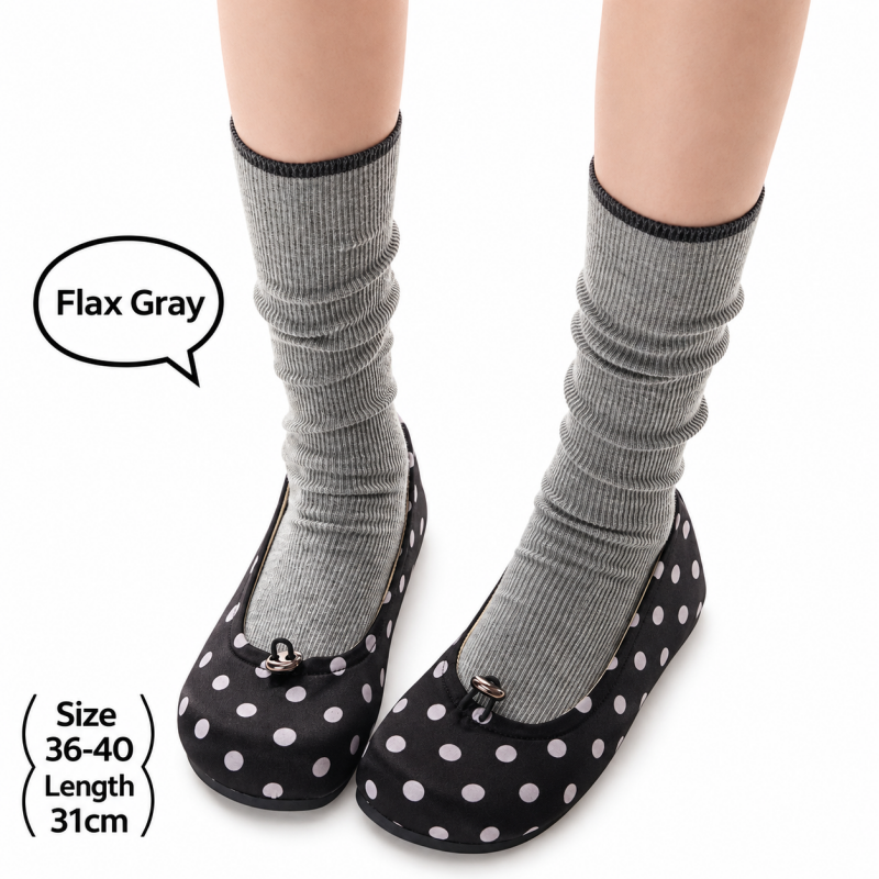 CouldNook Ribbed Calf Socks - Contrast Top Trim