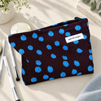CouldNook Dot Pattern Cosmetic Pouch - Ribbed Texture and Zipper