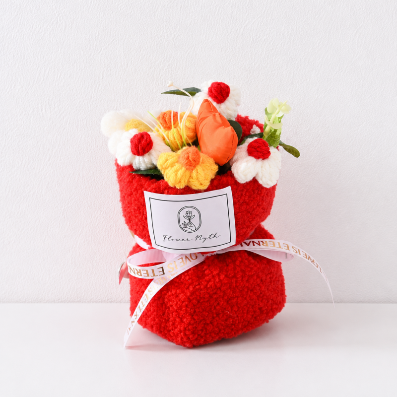 CouldNook Yarn Flower Bouquet - Layered Rolled Fabric Wrap