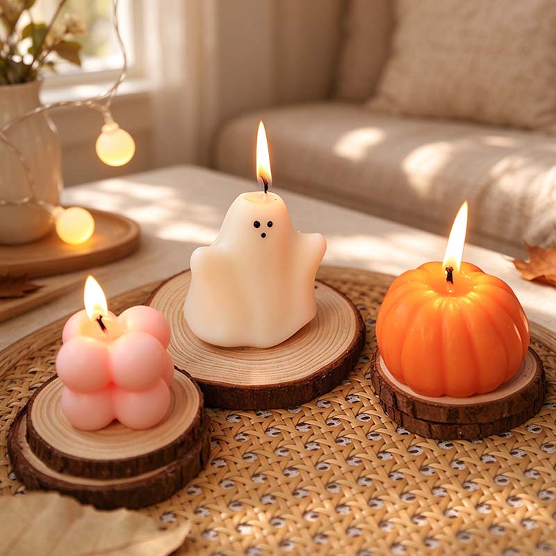 CouldNook Halloween Scented Candle Set - Ghost Pumpkin Trio