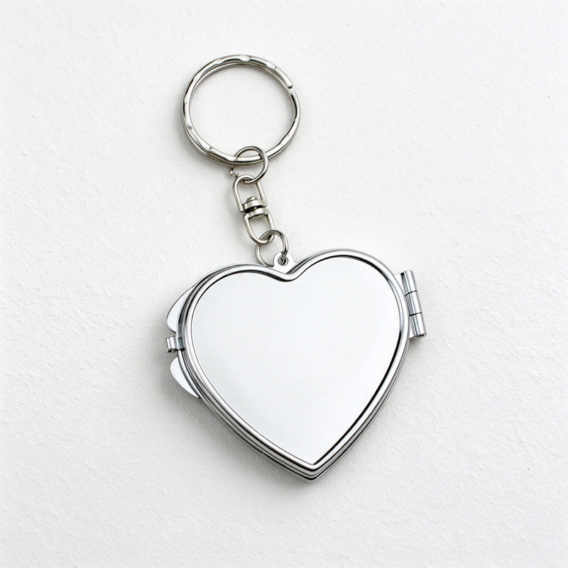 Folding Mirror Keychain in Classic Shapes and Decorative Finishes