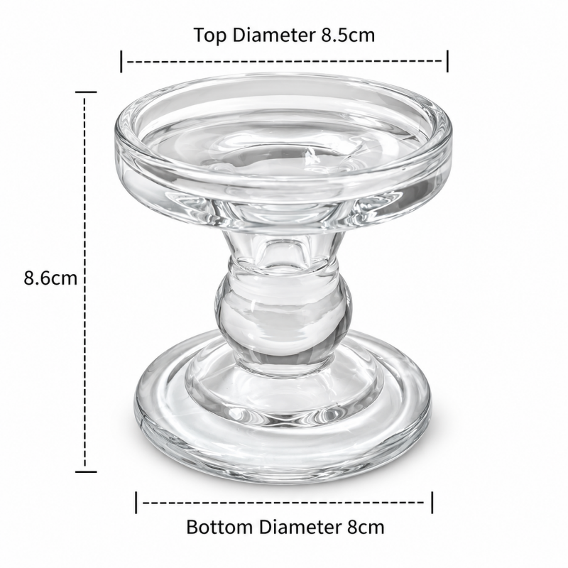CouldNook Decorative Glass Candle Holder - Sculpted Shapes