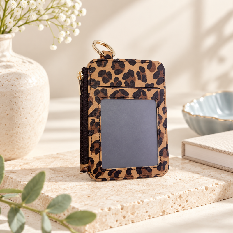 Card Wallet - ID Window and Side Zipper Pocket