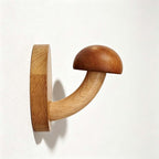 CouldNook Wood Mushroom Wall Hook - Adhesive Screw Options