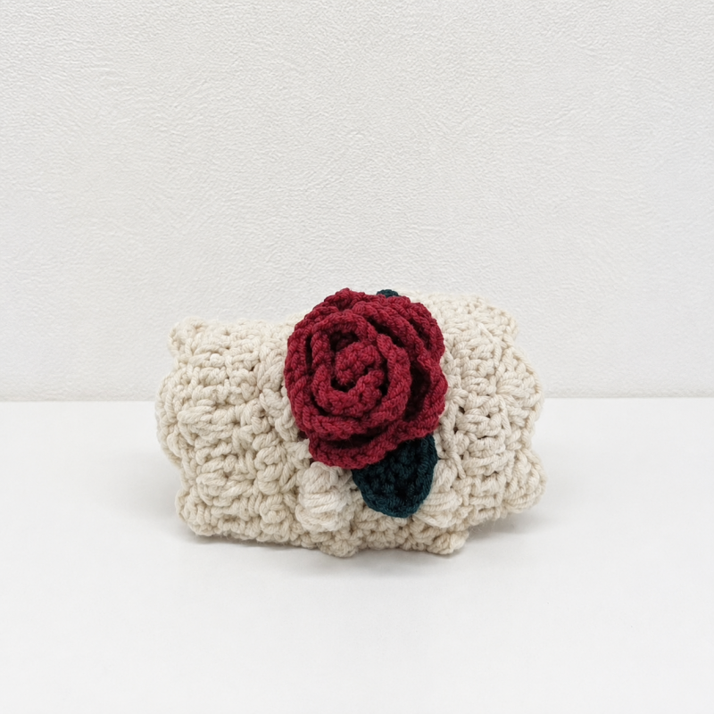 CouldNook Yarn Rose Wrist Warmers - Fingerless Floral Design