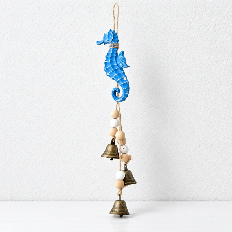 CouldNook Sea-Life Bell Hanging - Beaded Strands And Coastal Motif Choices