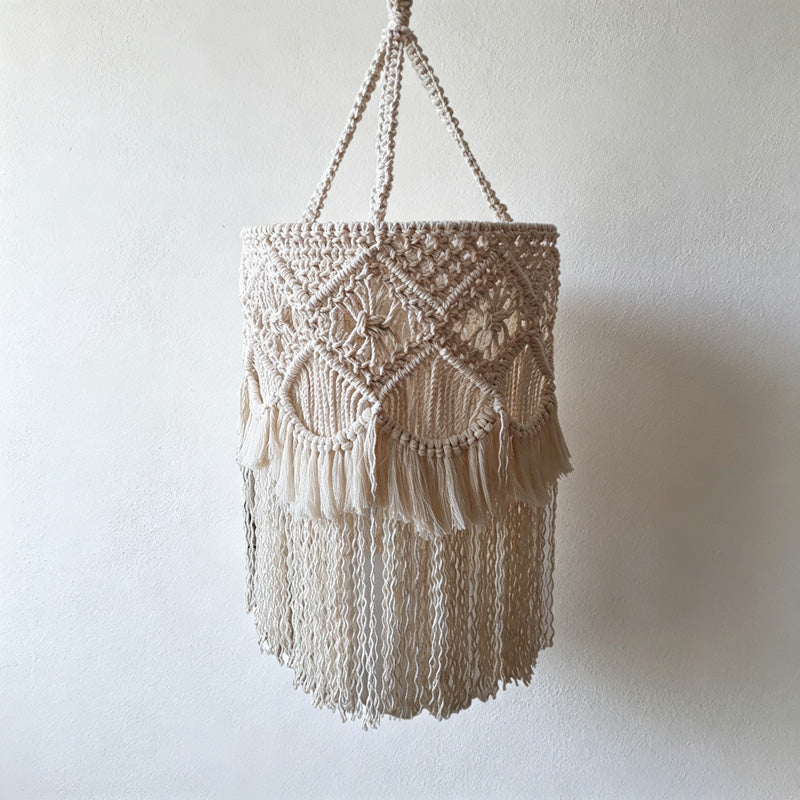 CloudNook Macrame Cotton Rope Lamp Shade‑Boho Hanging Lampshade