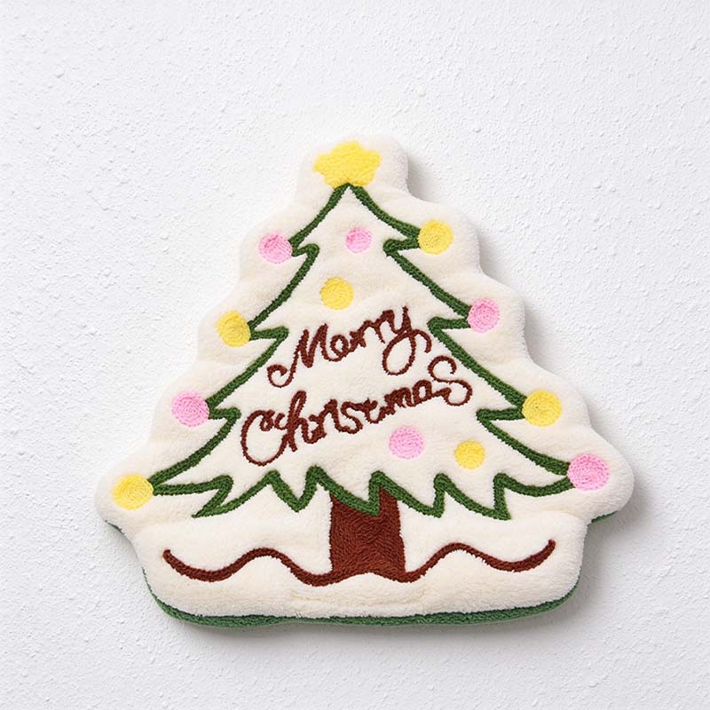 CouldNook Christmas Hanging Hand Towel - Shaped Fleece And Festive Embroidery