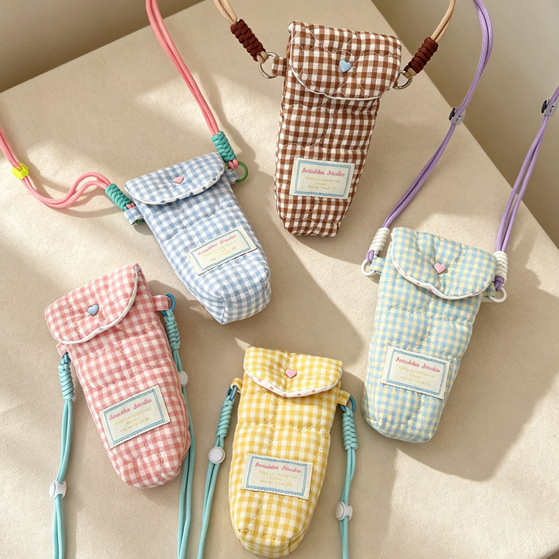 CouldNook Quilted Heart Crossbody Pouch - Gingham Phone Holder