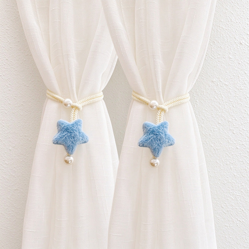 Star Curtain Tieback with Pearl-Like Bead Details