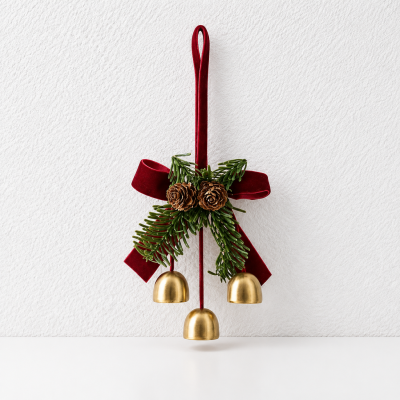 CouldNook Christmas Bell Hanging - Bow Wreath And Tree Design Choices