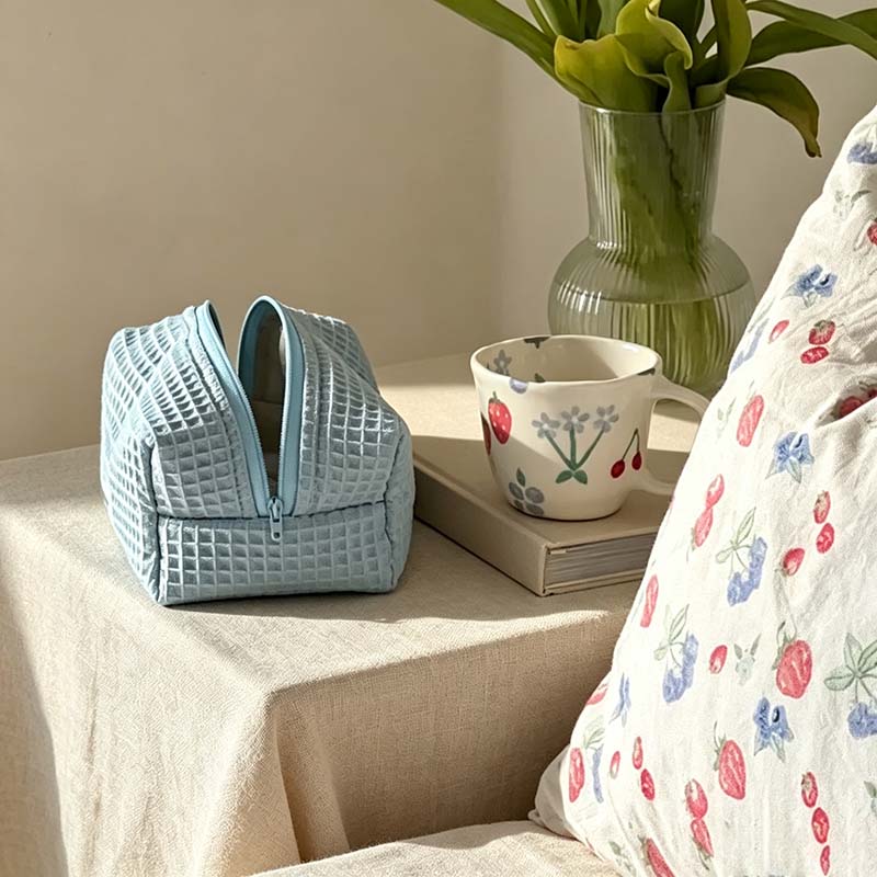 CouldNook Waffle Cosmetic Pouch - Four Soft Solid Colors