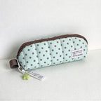 CouldNook Quilted Dotted Pencil Case - Curved Top And Star Pull