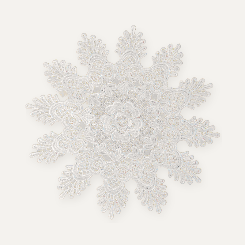CouldNook Round Embroidered Lace Placemat - Floral Design Size Range