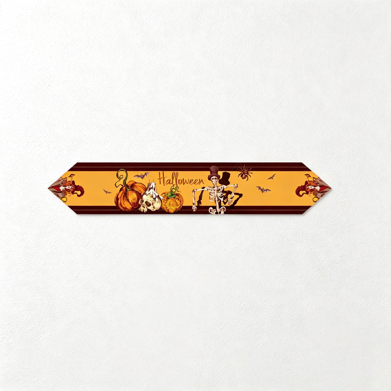 CouldNook Halloween Printed Table Runner‑Tassel Decor Table