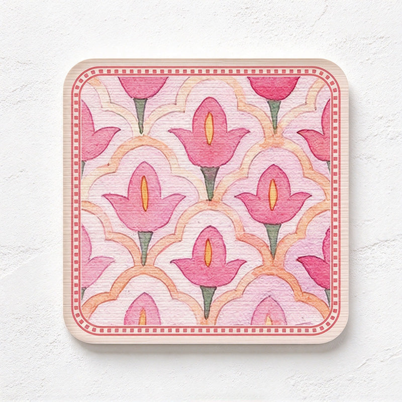 CouldNook Patterned Coaster - Rounded Square and Colorful Illustrated Surface Choices