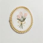 CouldNook Non-Adhesive Tulip Embroidered Lace Patch - Soft Dining Accent